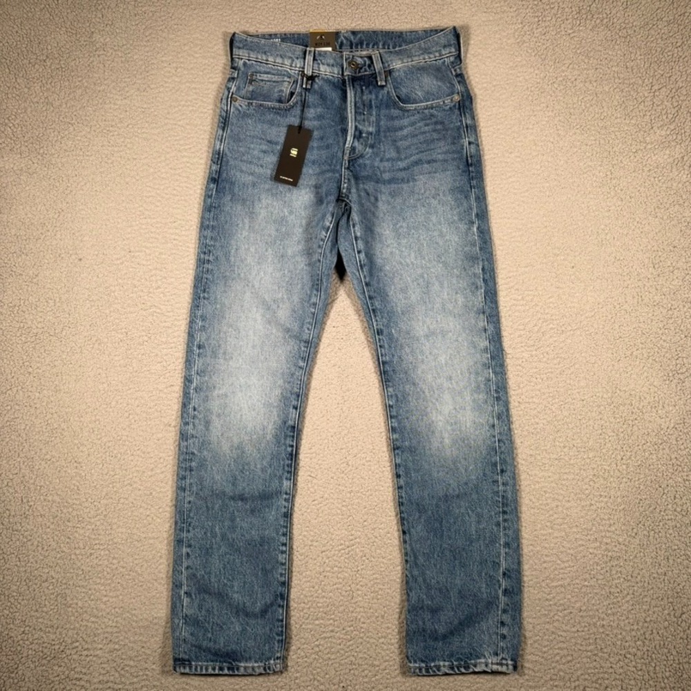 G Star Raw Jeans Mens 29x30 Blue 3301 Regular Tapered Denim Casual Preppy NWT